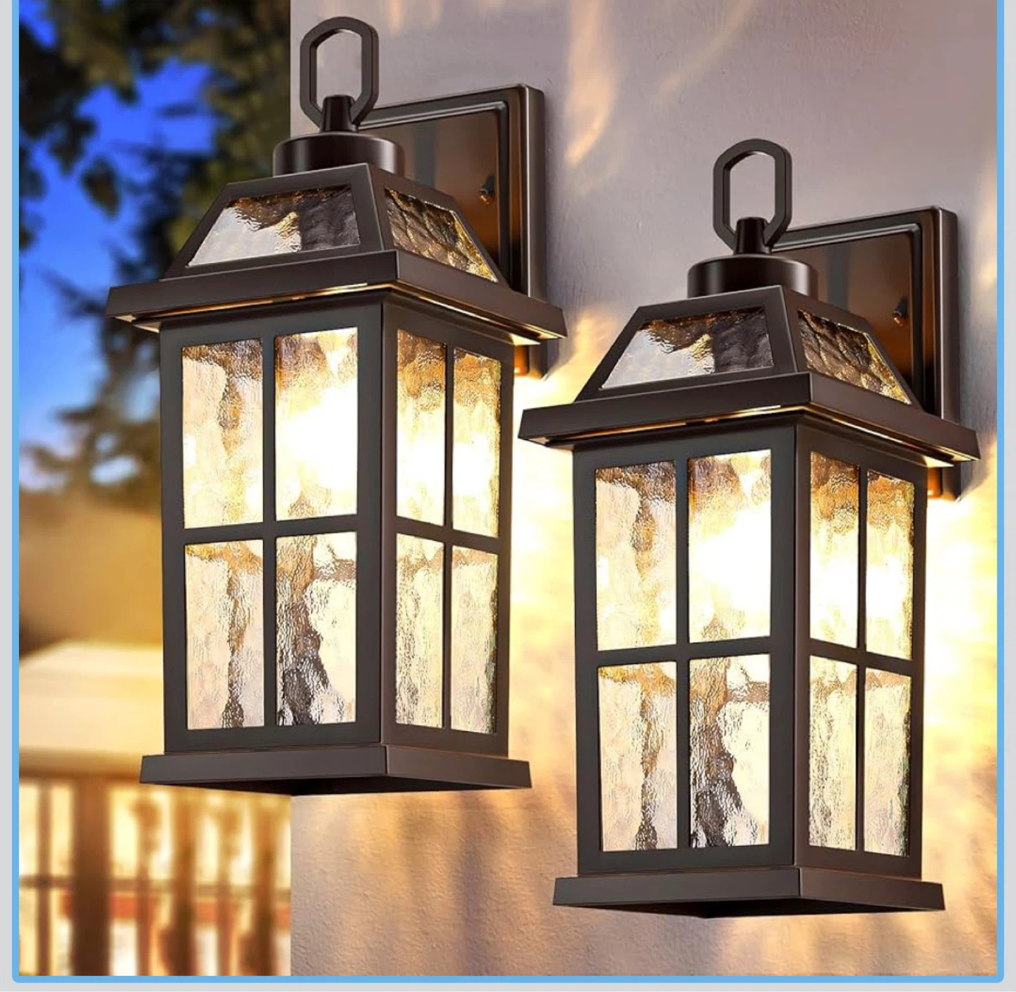 Hardwired Outdoor Wall Light Fixture - 2-Pack