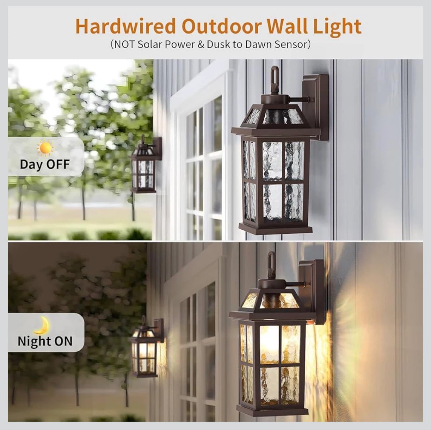 Hardwired Outdoor Wall Light Fixture - 2-Pack - photo 2