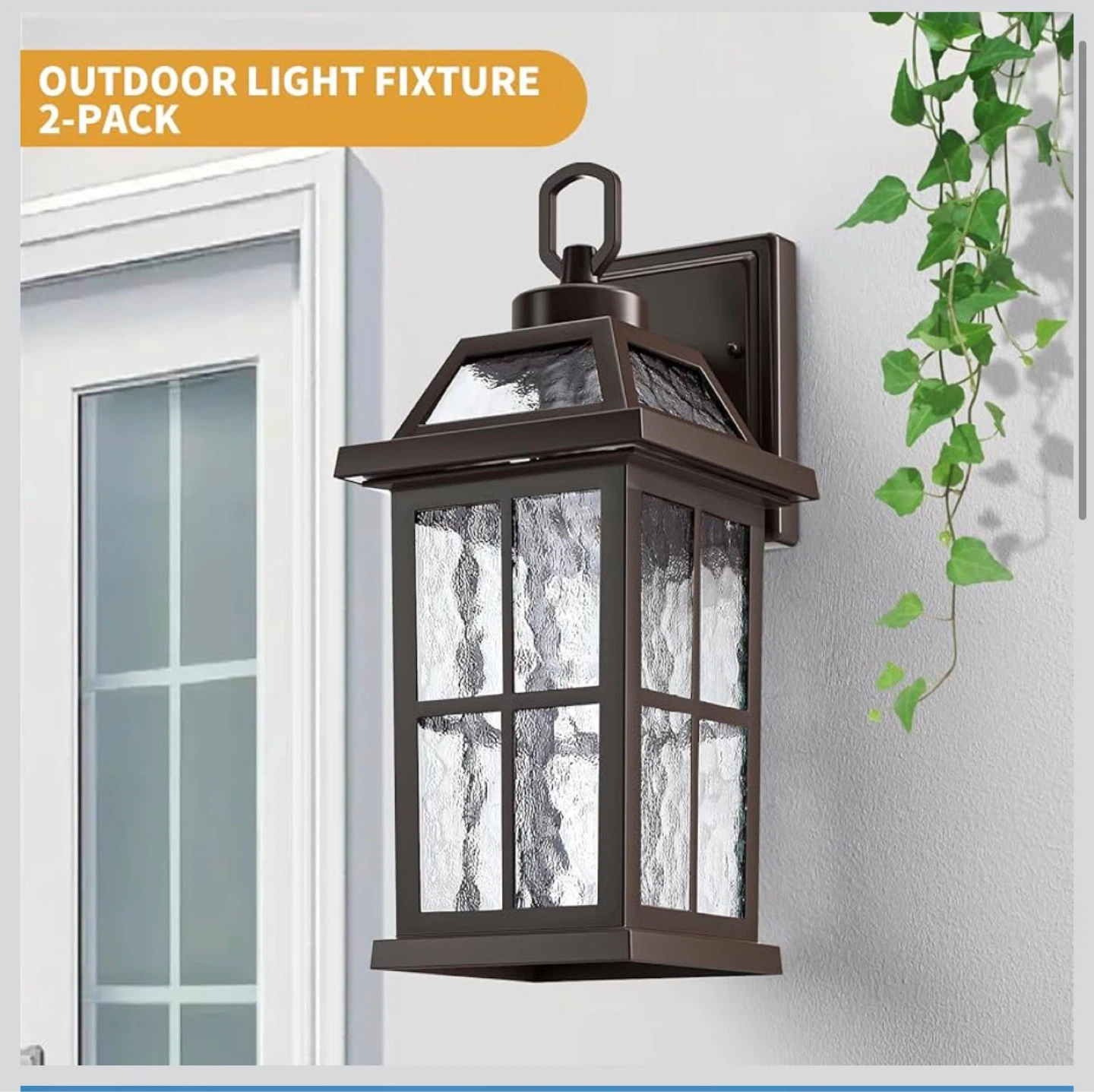 Hardwired Outdoor Wall Light Fixture - 2-Pack - photo 4