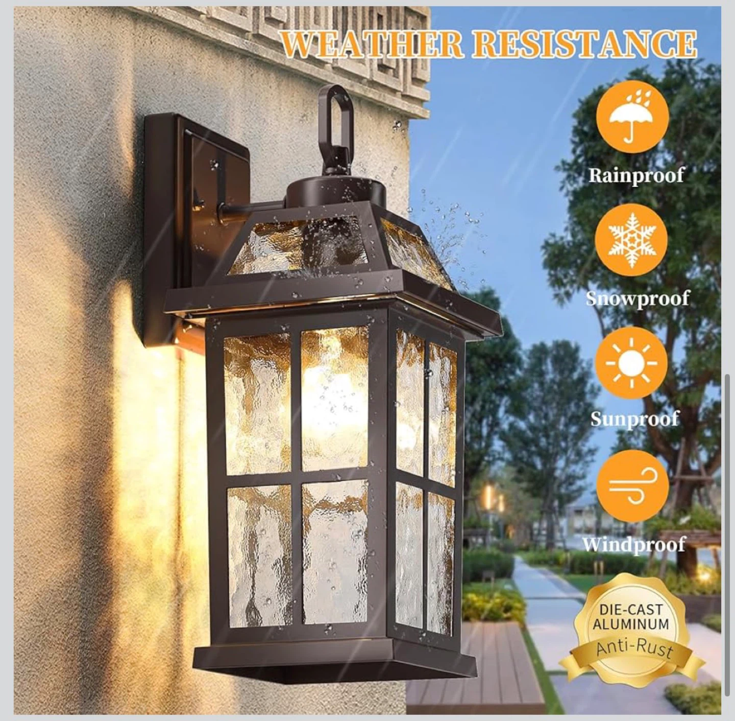 Hardwired Outdoor Wall Light Fixture - 2-Pack - photo 5