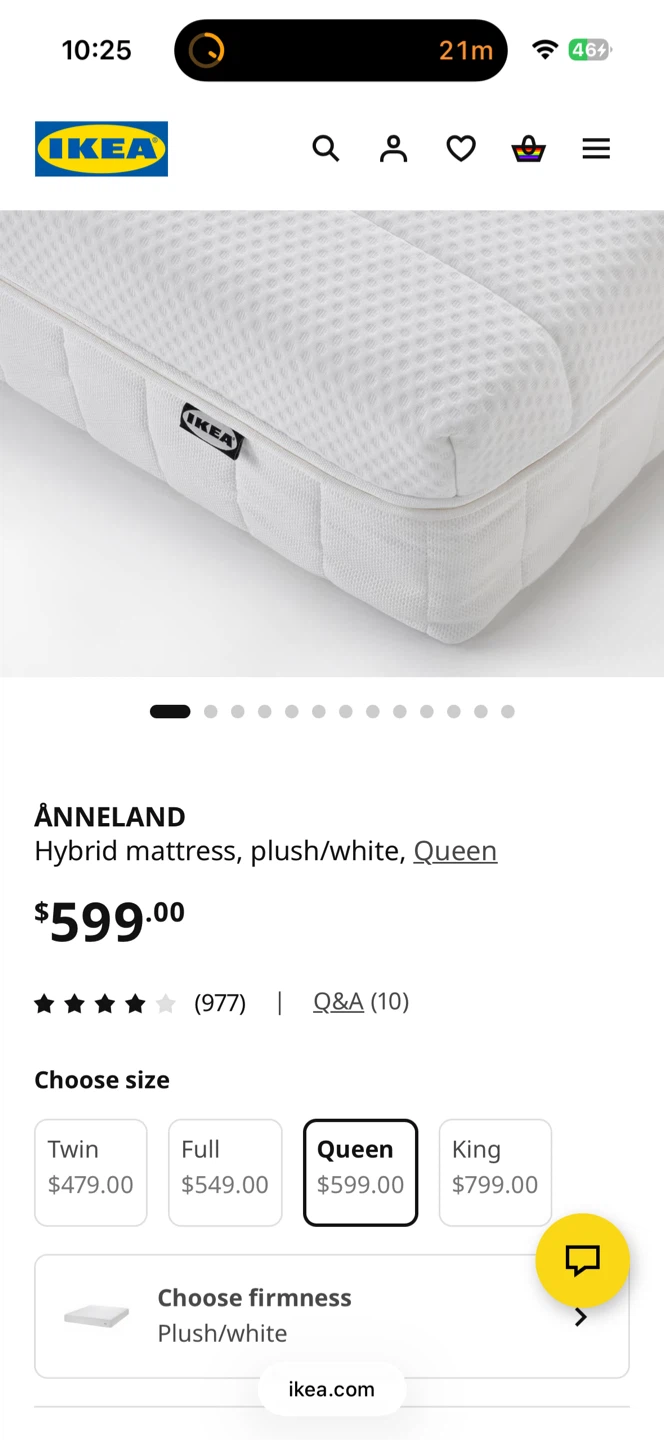 IKEA ANNELAND Queen Hybrid Mattress - Plush/White - photo 4