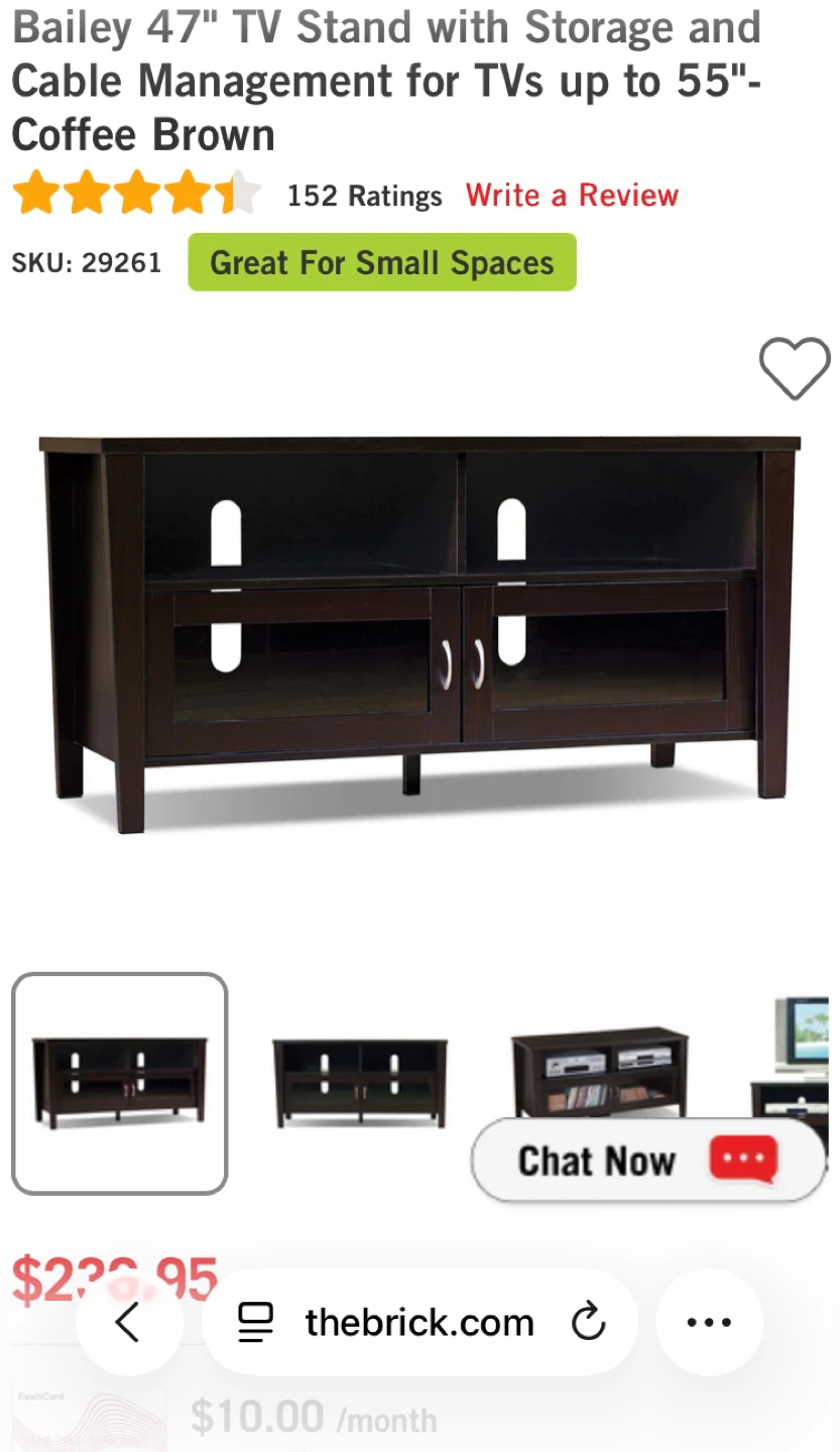 Bailey 47" TV Stand - Coffee Brown