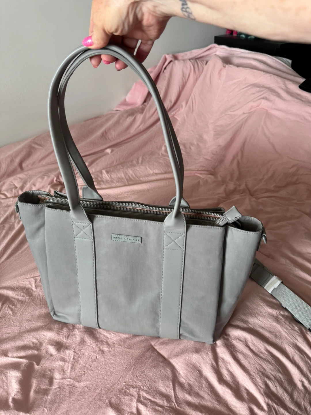 Poppy & Promise Grey Tote Bag