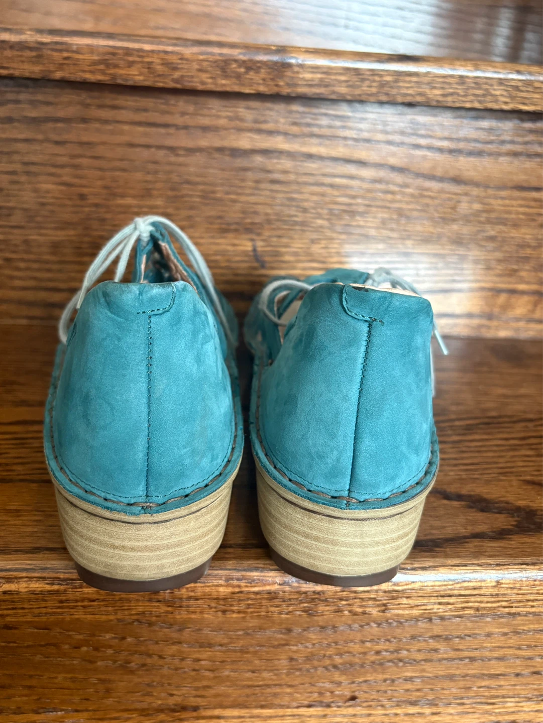 Naot Yarrow Nubuck Teal Leather Lace Up Sandals Size 8 - photo 5