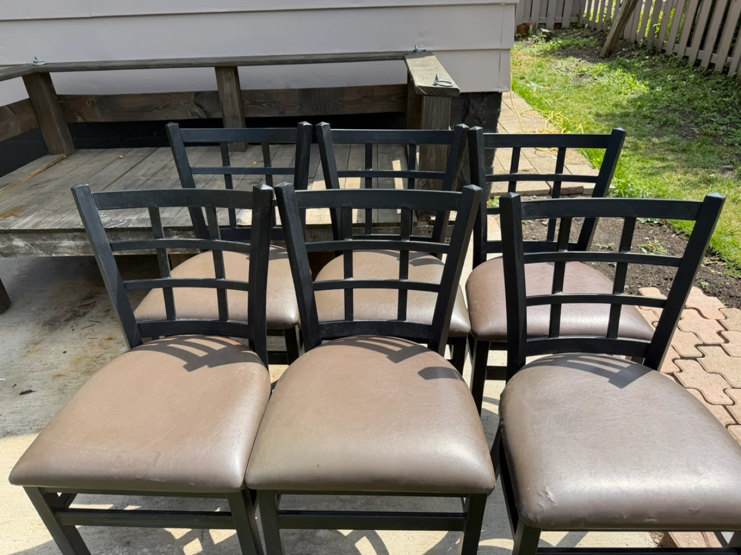Set of 6 Black Metal Dining Chairs