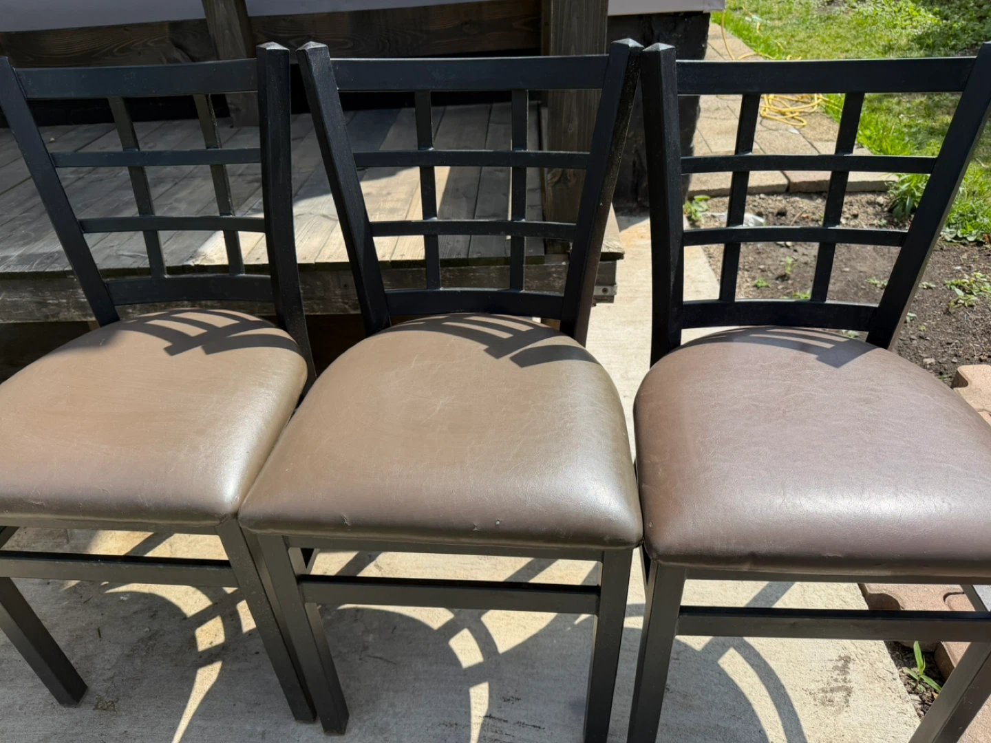 Set of 6 Black Metal Dining Chairs - photo 2