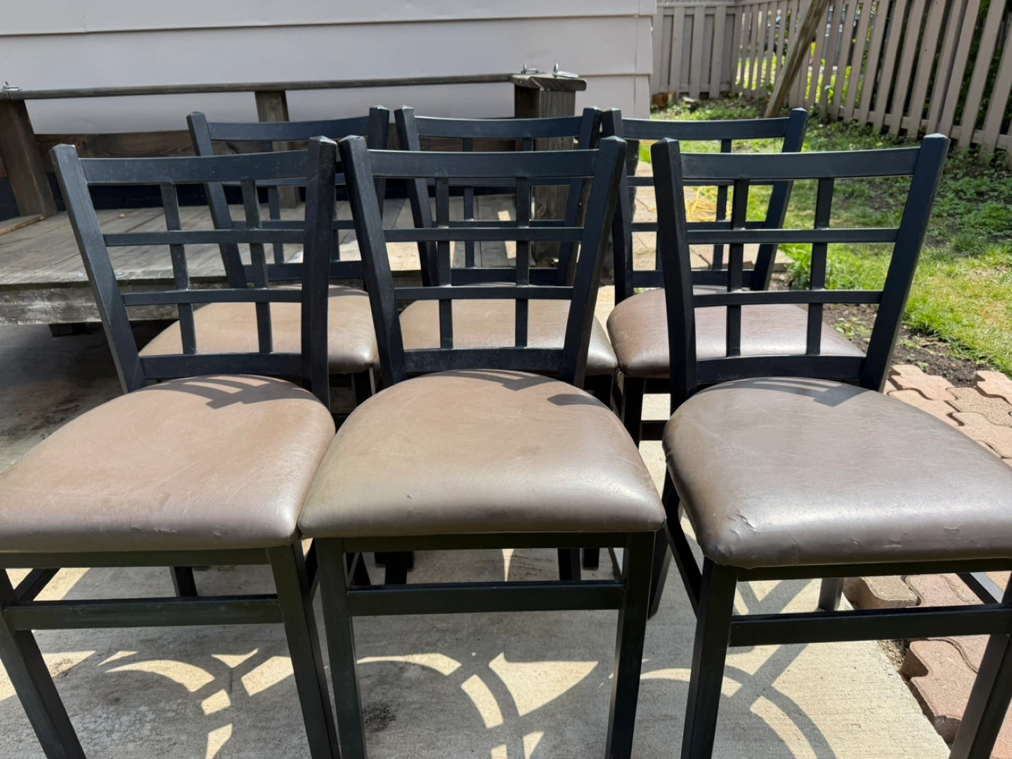 Set of 6 Black Metal Dining Chairs - photo 4