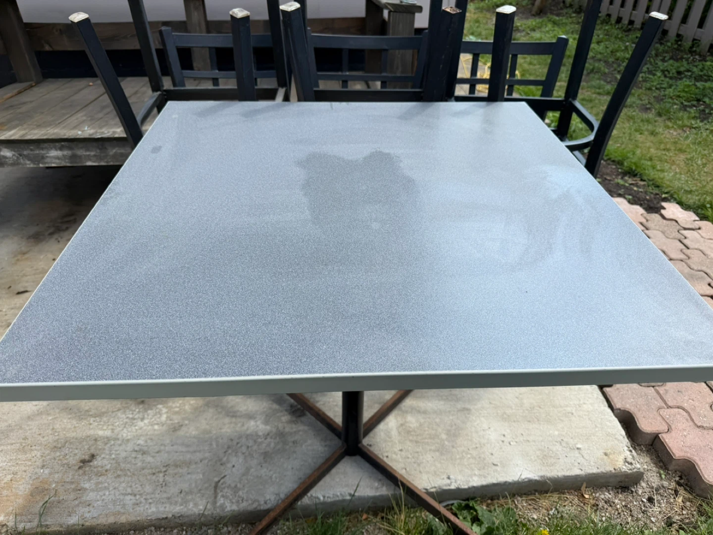 Set of 6 Black Metal Dining Chairs - photo 5