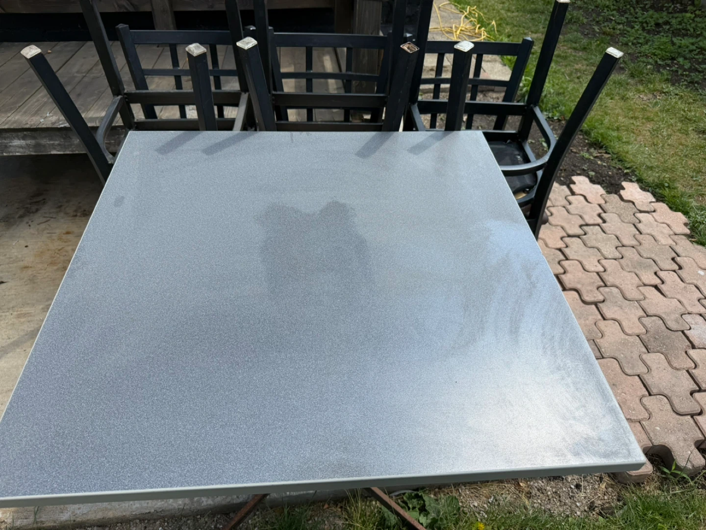 Set of 6 Black Metal Dining Chairs - photo 3