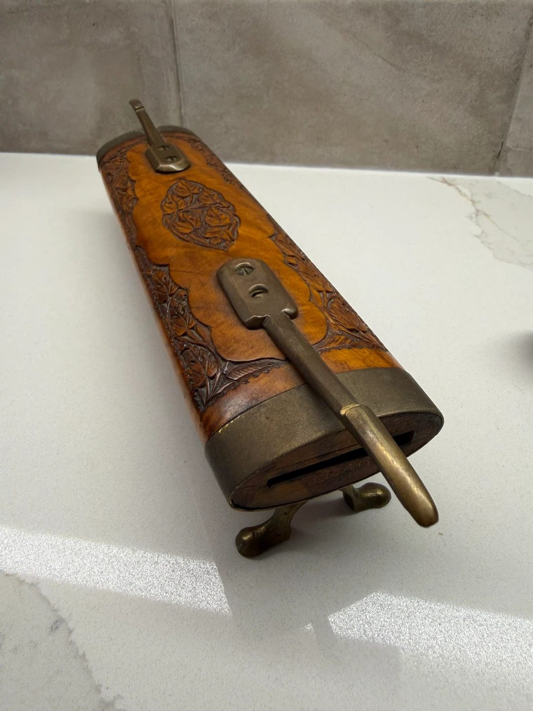 Vintage Carving Set with carved Wooden Case - photo 4