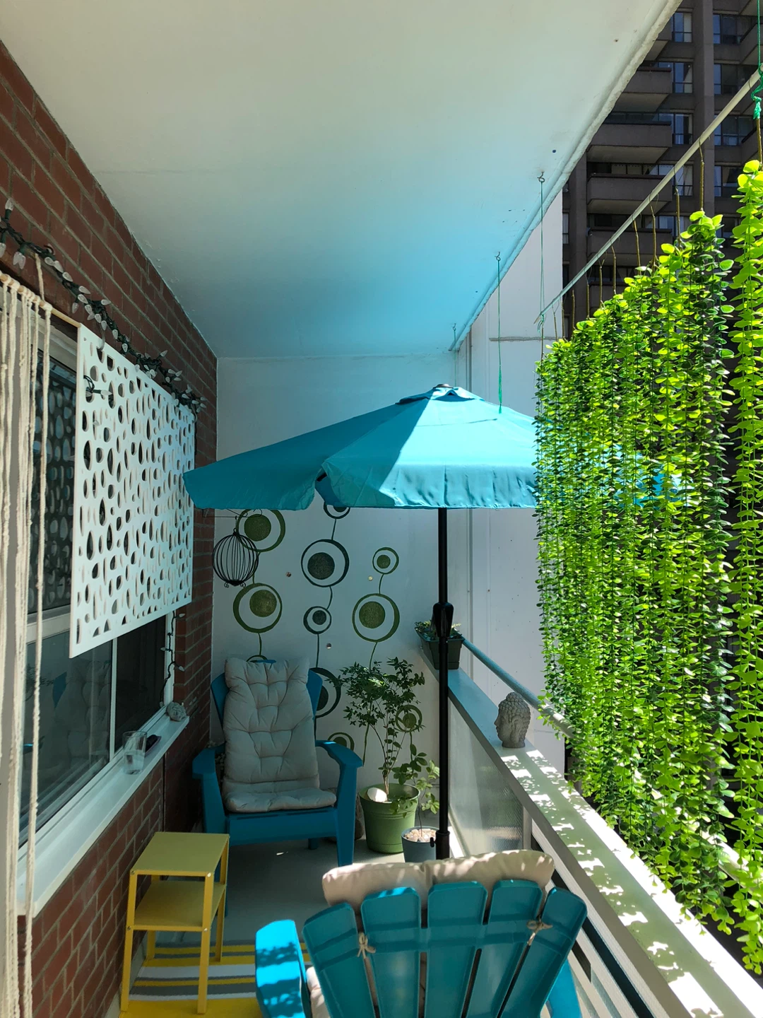 2 Teal Patio Umbrellas with Ornate Base - photo 3