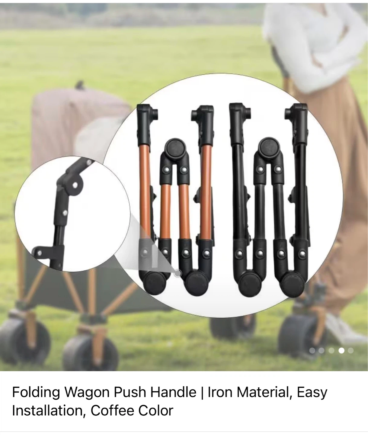 Folding Wagon Push Handle - Coffee Color - photo 3