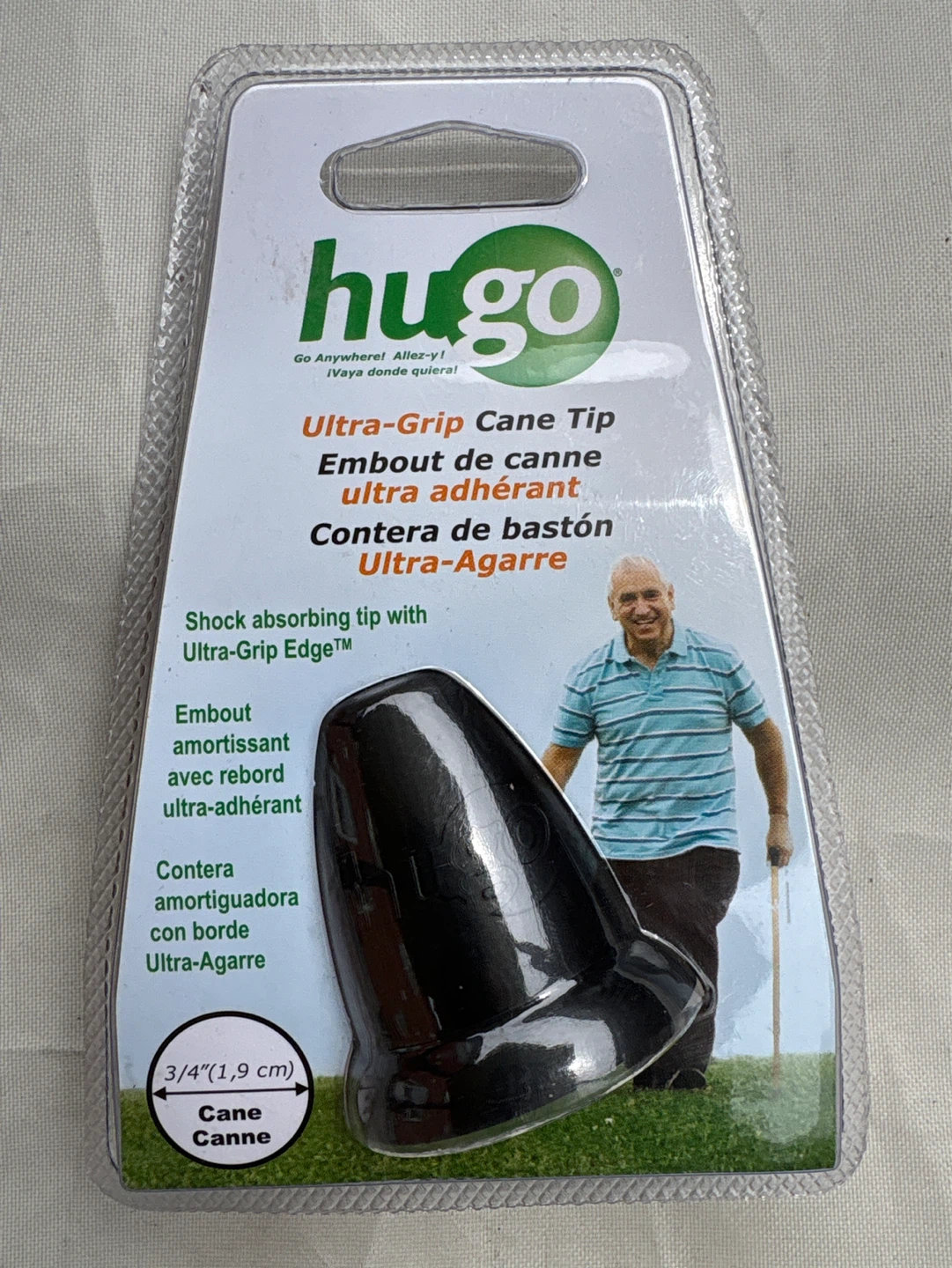 Hugo Ultra-Grip Cane Tip - 3/4" (1.9 cm)
