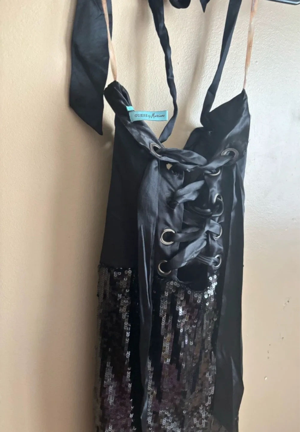 Guess by Marciano Black Sequin Halter Dress - photo 3