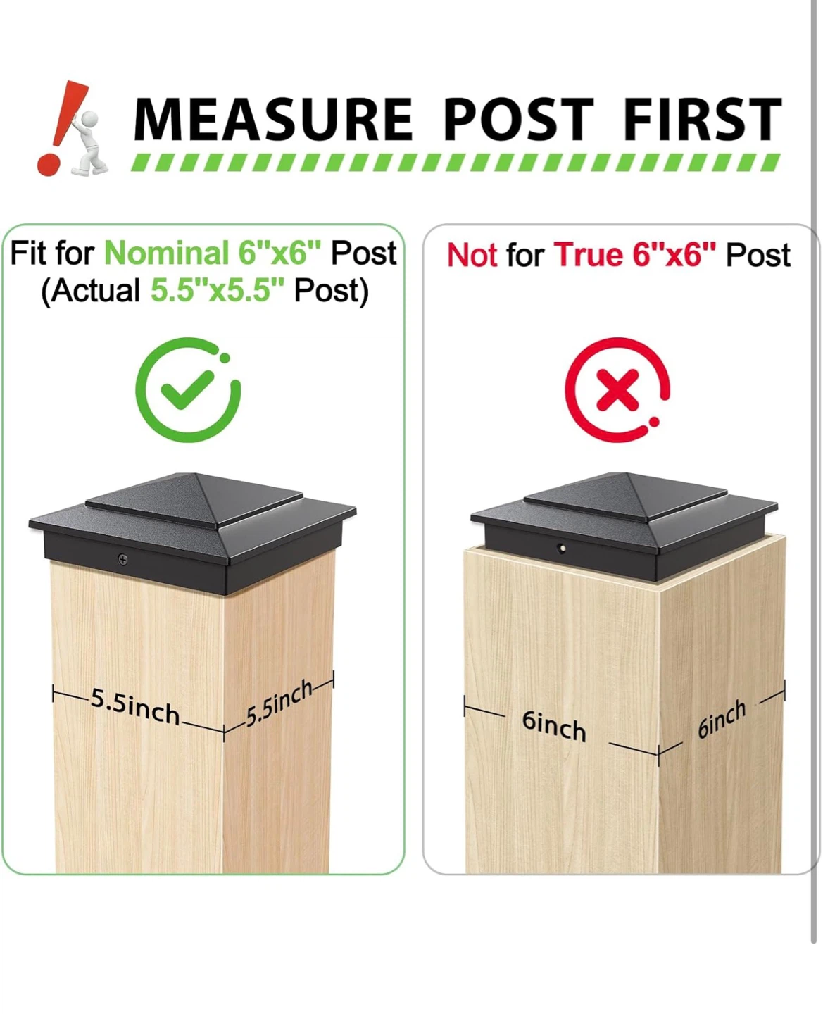 13 Pack Aluminum Post Caps for 6"x6" Nominal Posts (Black) - photo 4