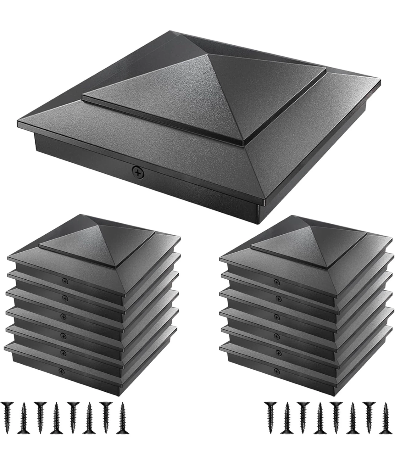13 Pack Aluminum Post Caps for 6"x6" Nominal Posts (Black)