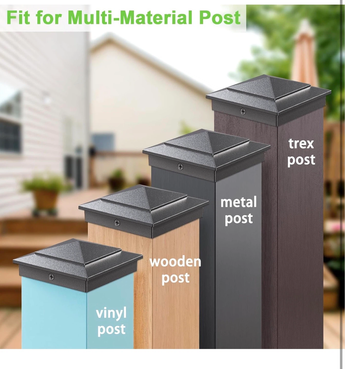 13 Pack Aluminum Post Caps for 6"x6" Nominal Posts (Black) - photo 2