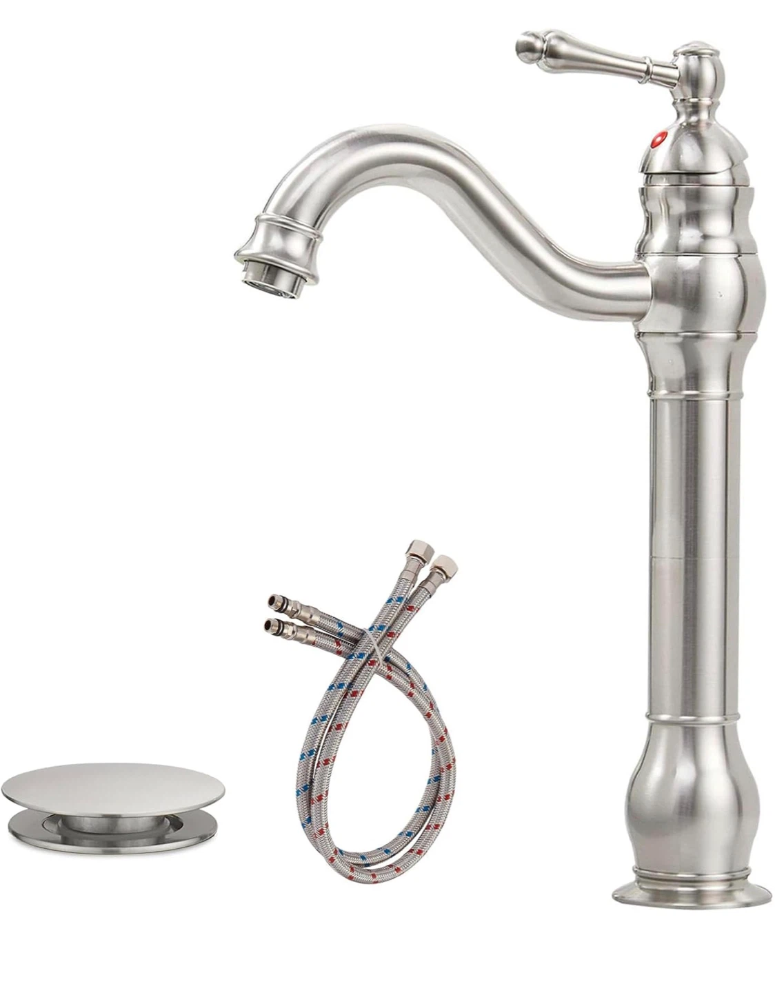 Vintage Brushed Nickel Single Handle Bathroom Faucet