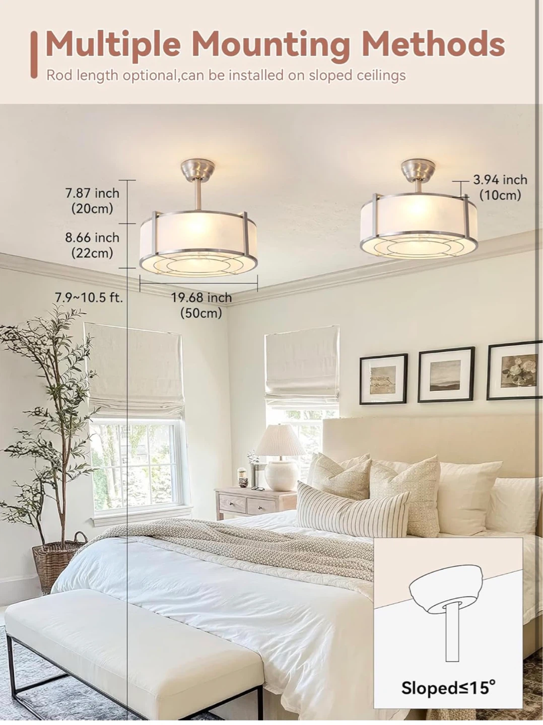 Modern Ceiling Fan with Light Fixture with Remote - photo 2