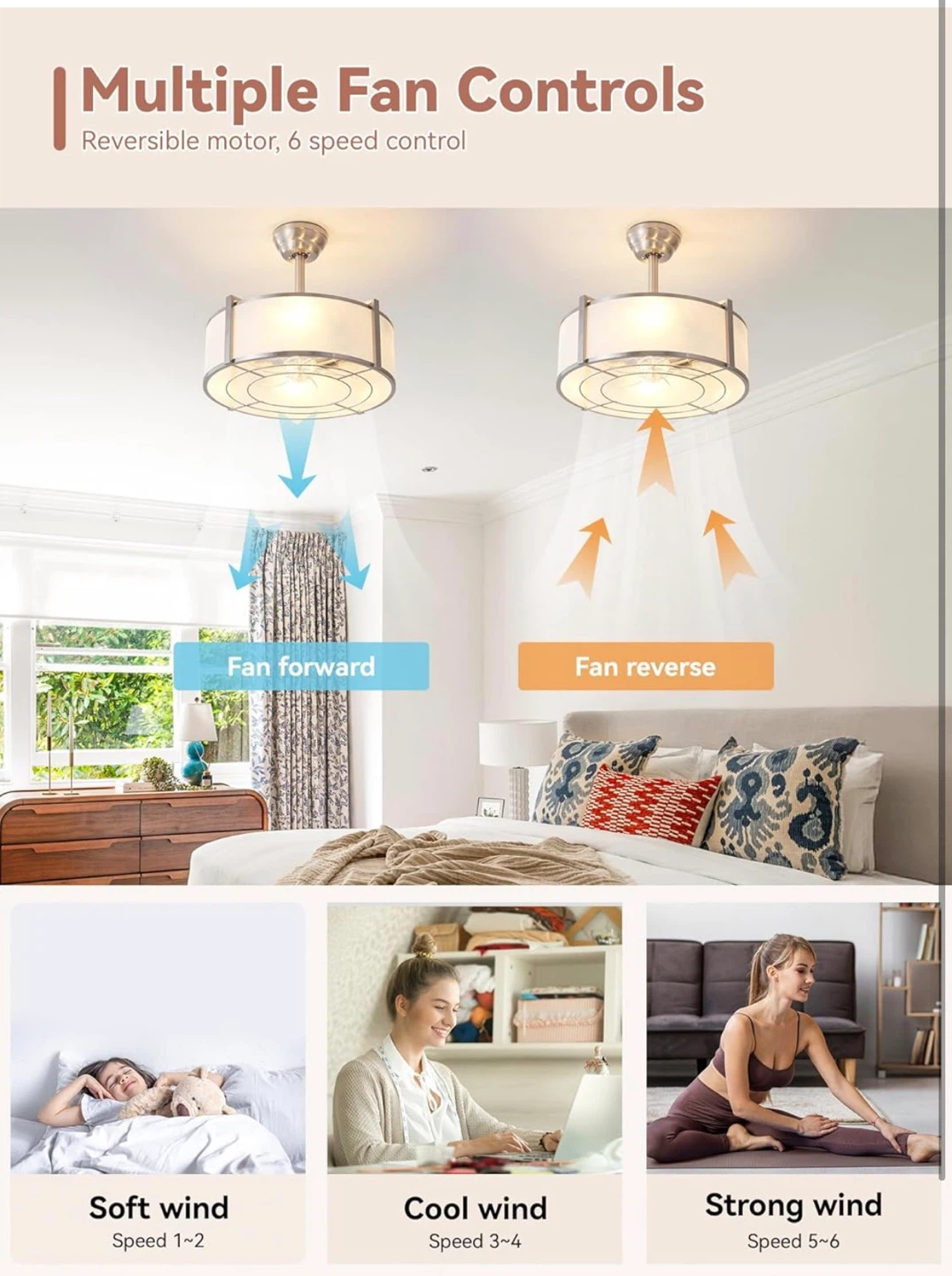 Modern Ceiling Fan with Light Fixture with Remote - photo 5