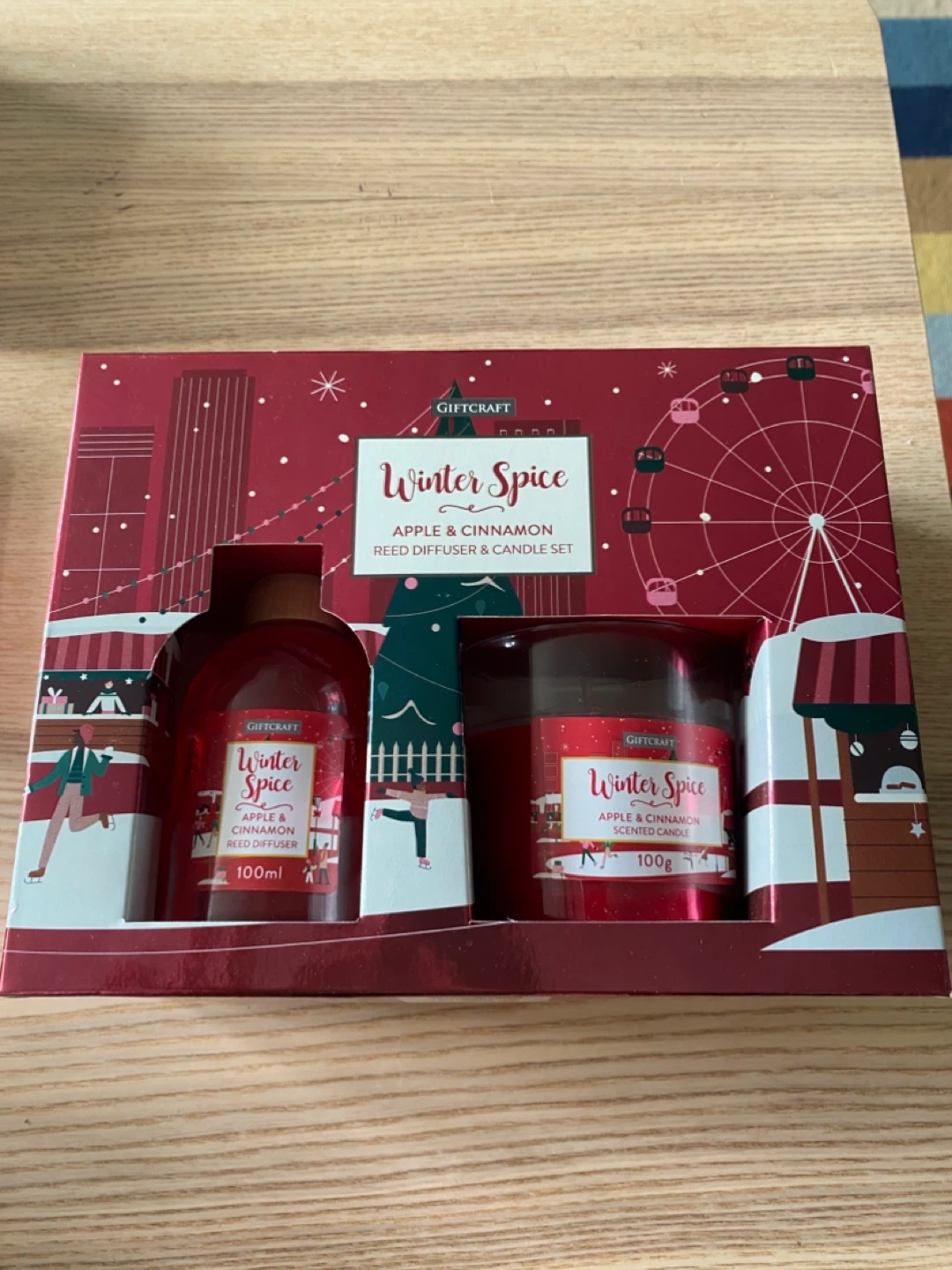 Giftcraft Winter Spice Apple Cinnamon Diffuser Candle Set