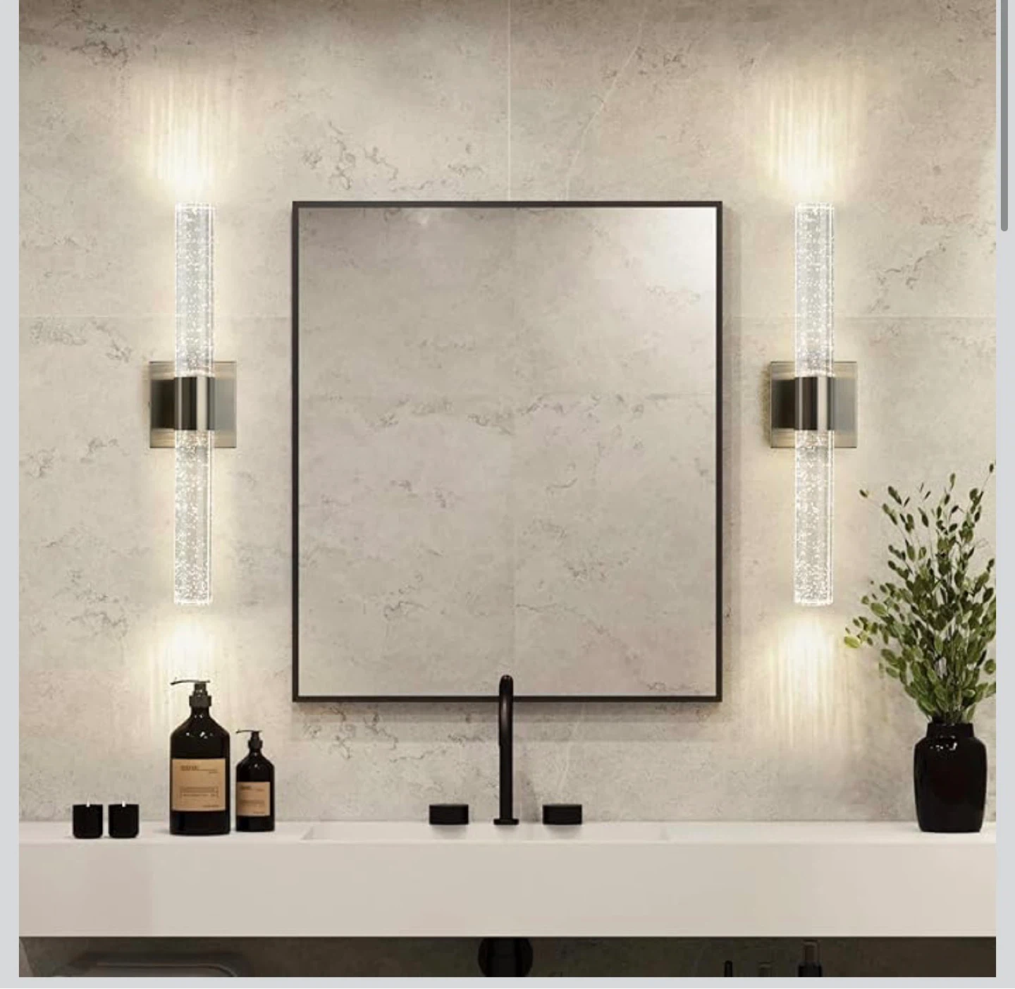 Pair of Bubble Crystal Wall Sconce Light - Nickel - photo 2