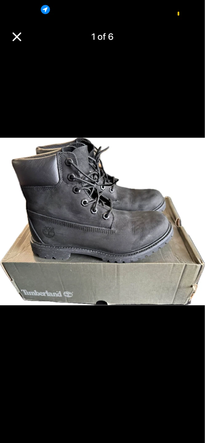 Timberland Black Boots size 8 women