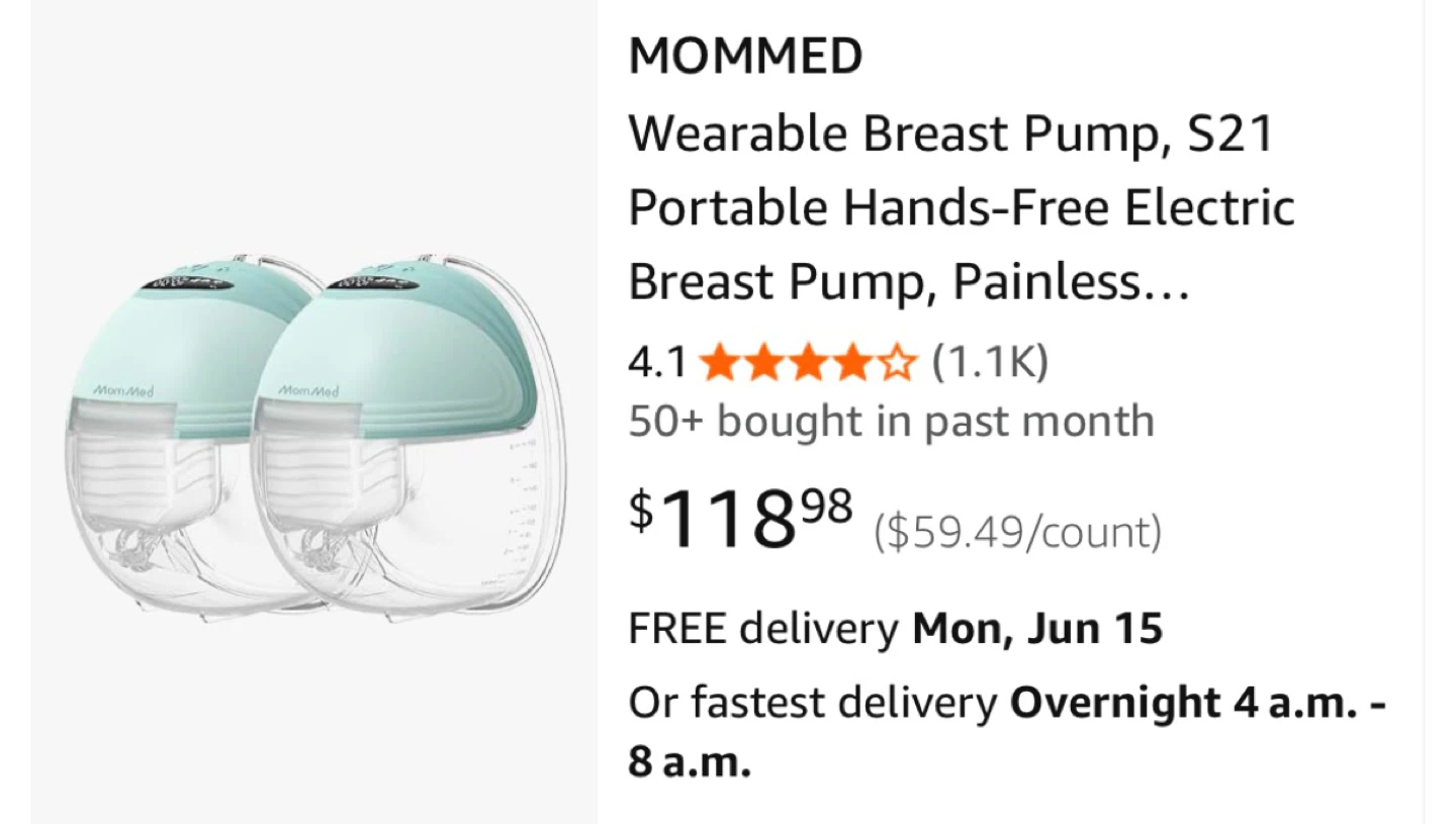 New open box MomMed Wearable Electric Breast Pump S21 - photo 4