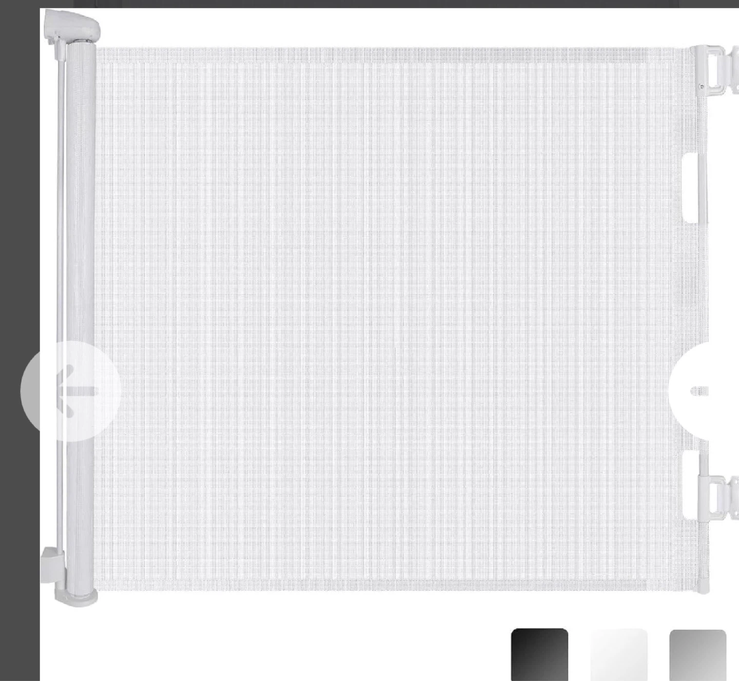 Retractable Baby Gate - White Mesh