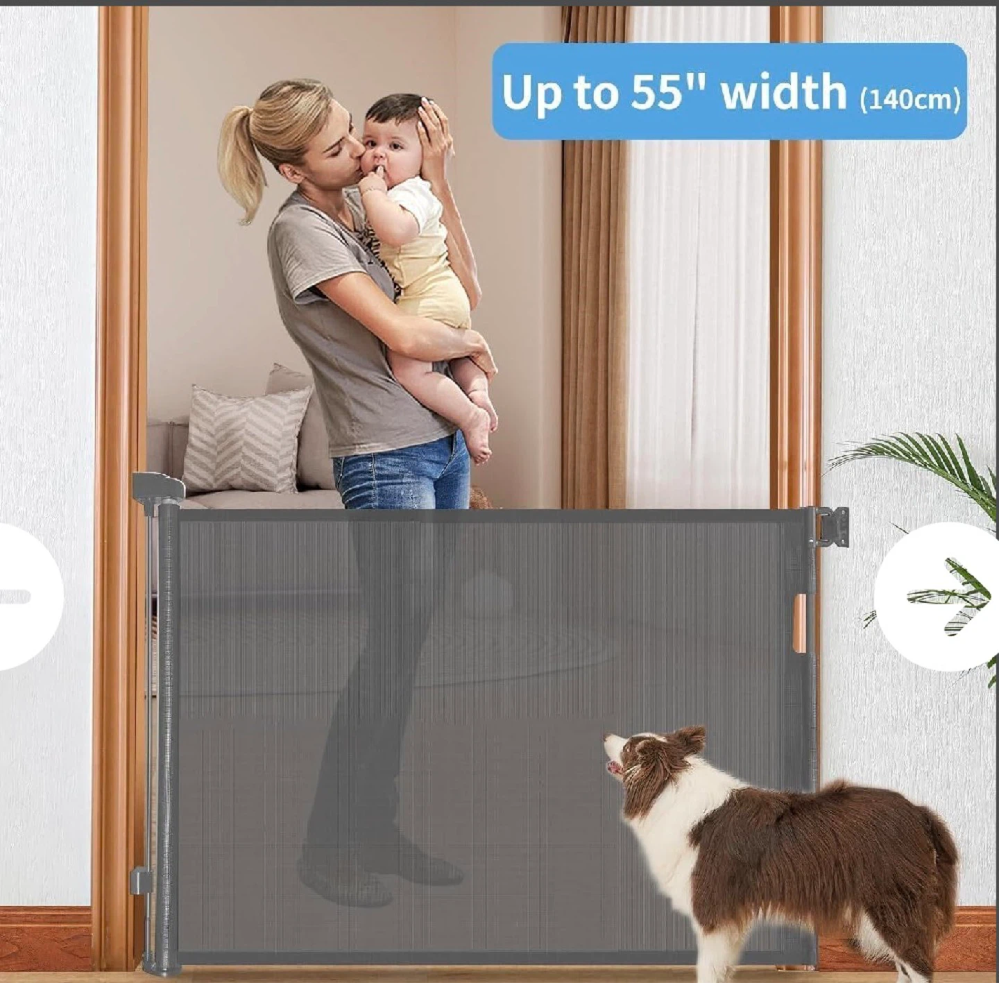 Retractable Baby Gate - Up to 55" Width - photo 2