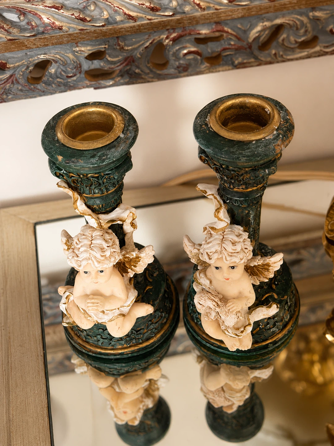 ✨ Vintage Cherub Candle Holders – Set of 2 ✨ - photo 4