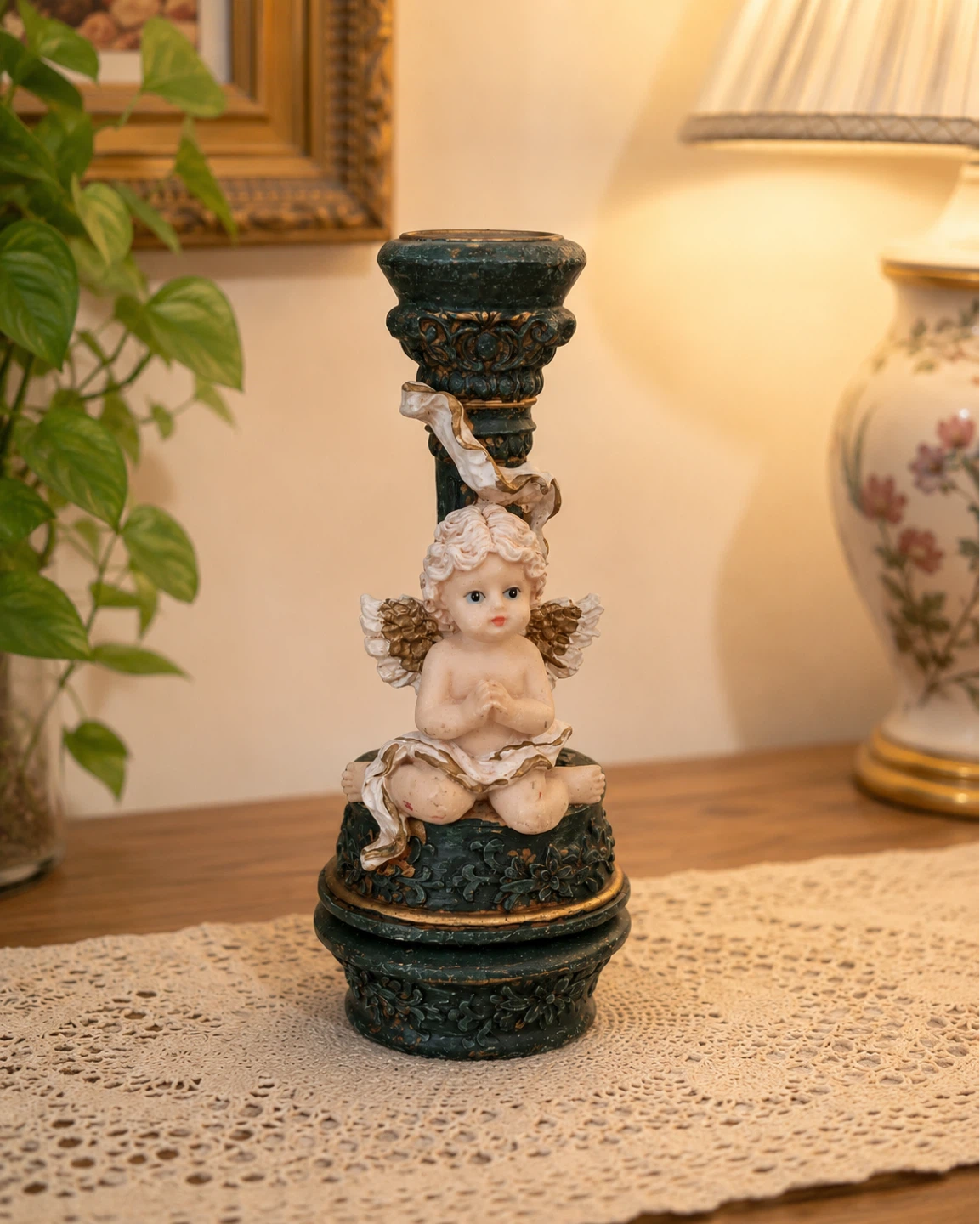 ✨ Vintage Cherub Candle Holders – Set of 2 ✨ - photo 3