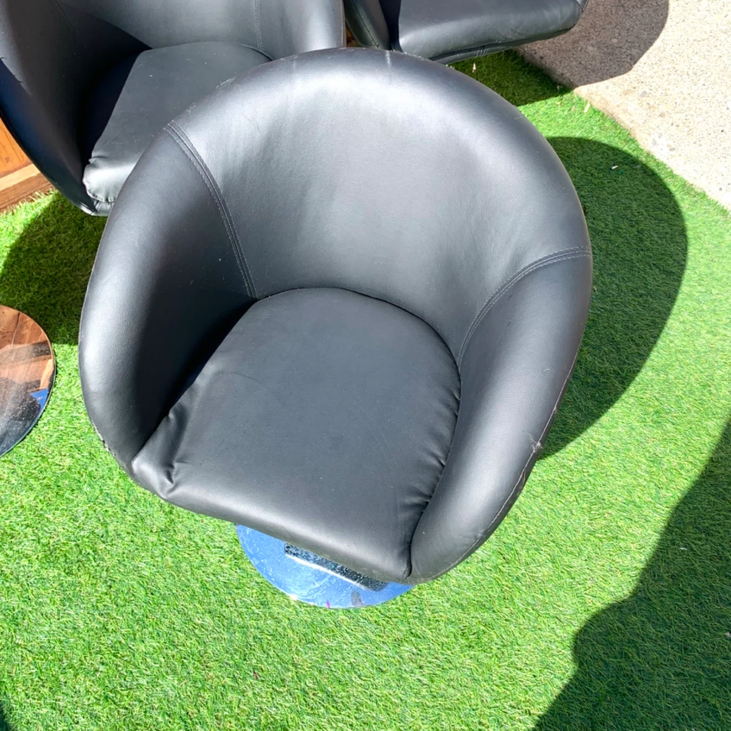 Swivel Accent Chairs Faux Leather Chairs Modern Furniture Set 4 - photo 3