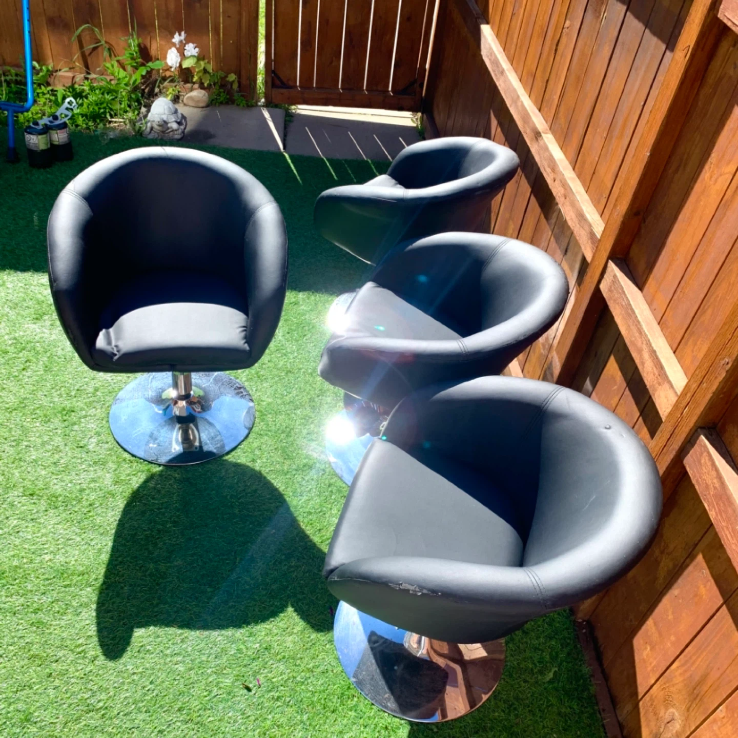 Swivel Accent Chairs Faux Leather Chairs Modern Furniture Set 4 - photo 2