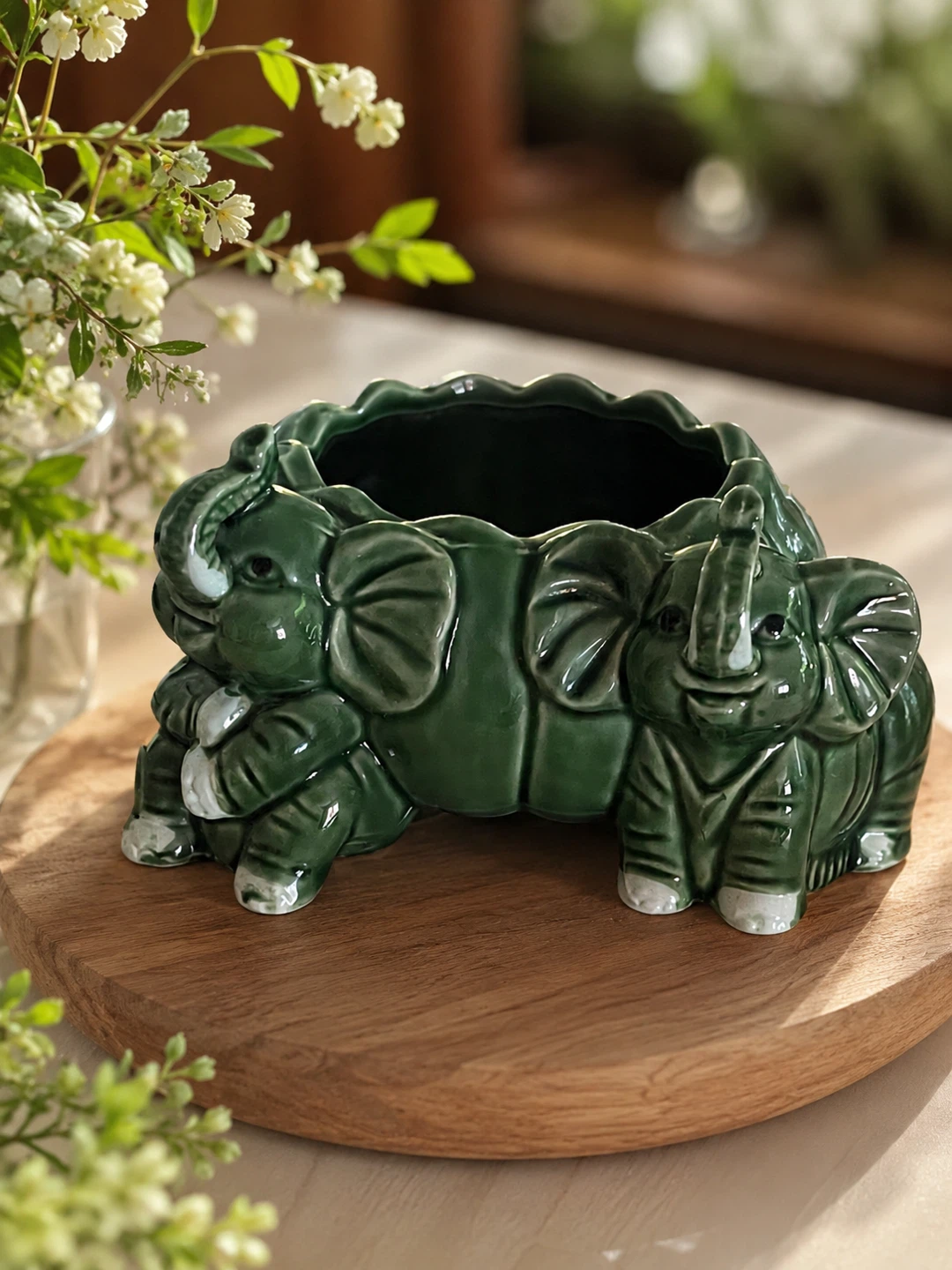 Elegant Vintage Elephant Ceramic