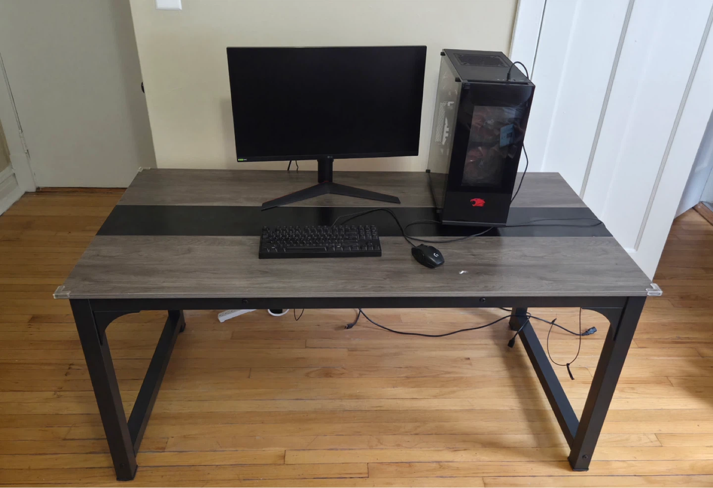 71 inch Computer Desk with Wood Grain Finish