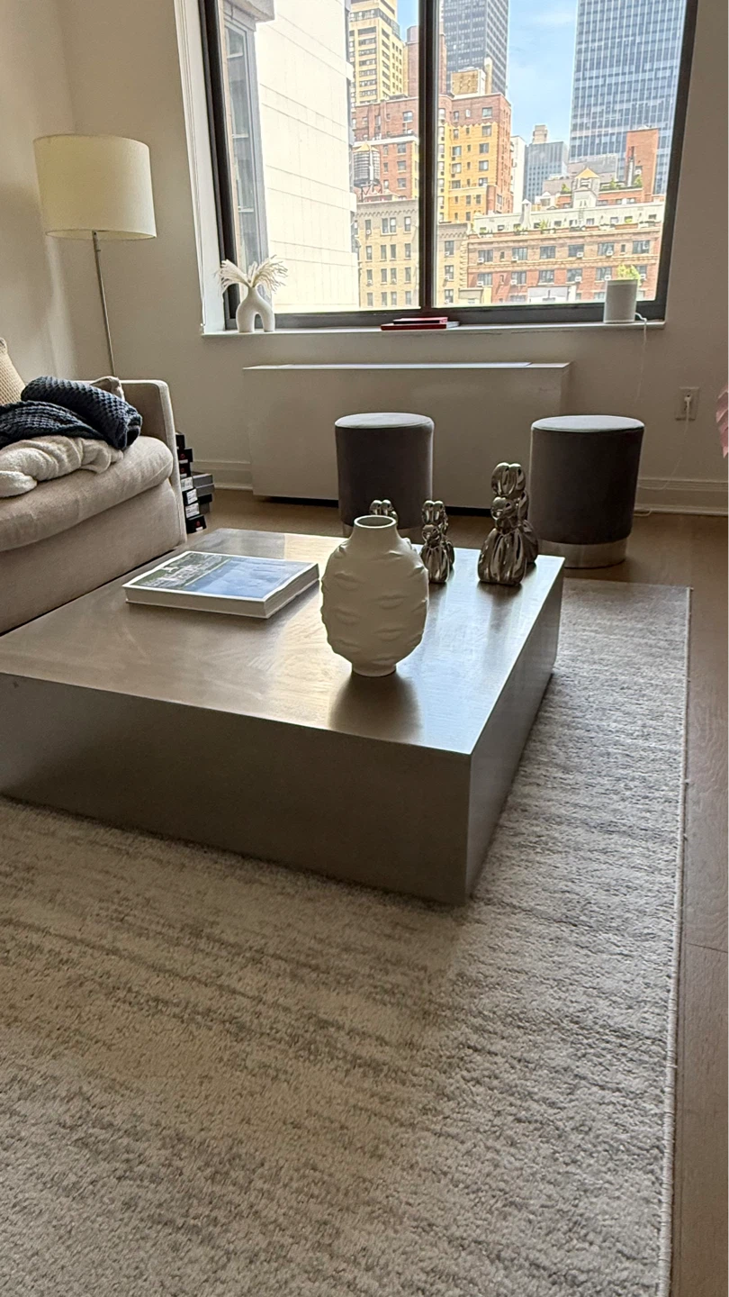Brushed Metal Modern Coffee Table - photo 5