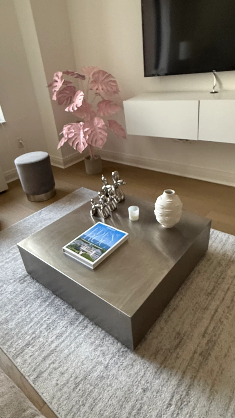 Brushed Metal Modern Coffee Table - photo 4