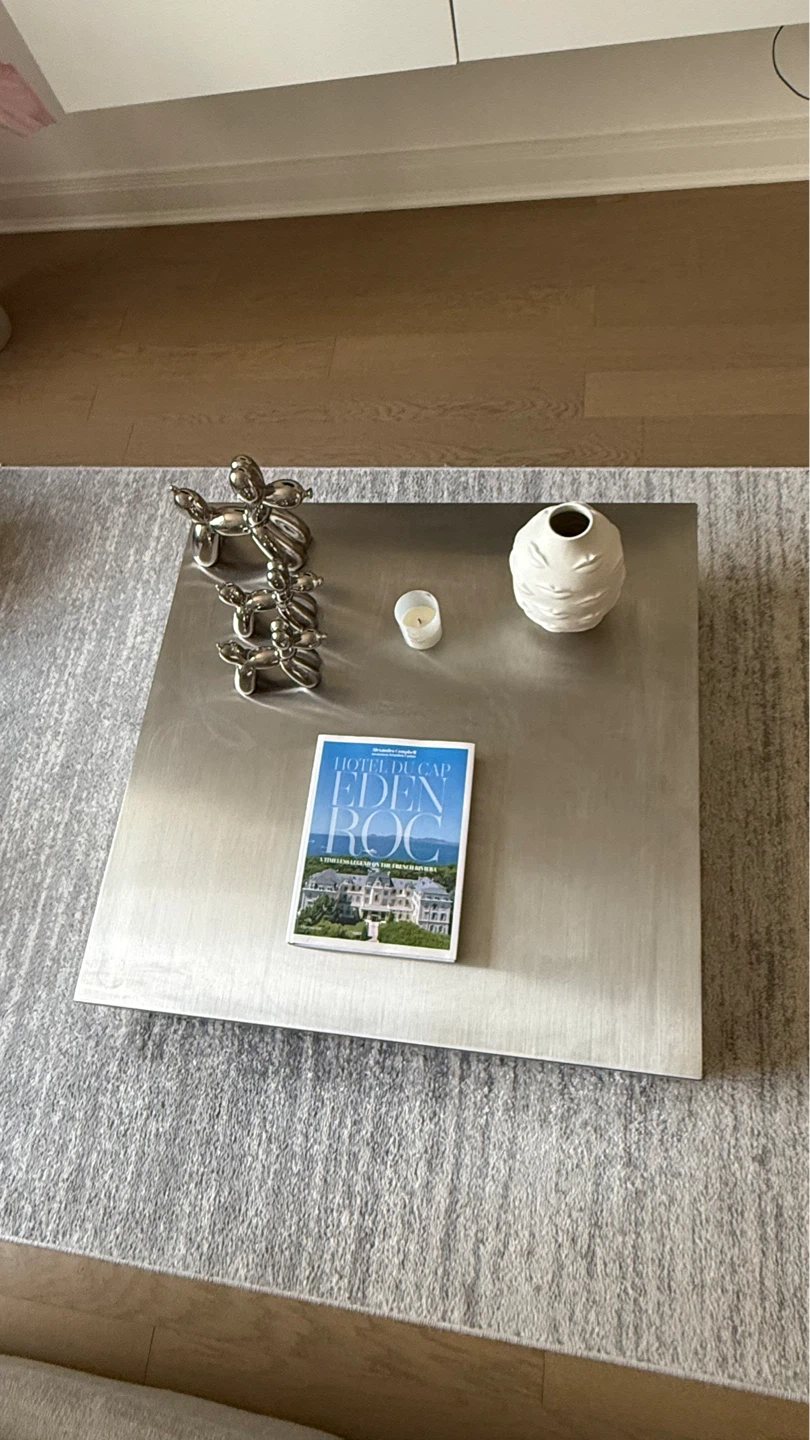 Brushed Metal Modern Coffee Table - photo 3