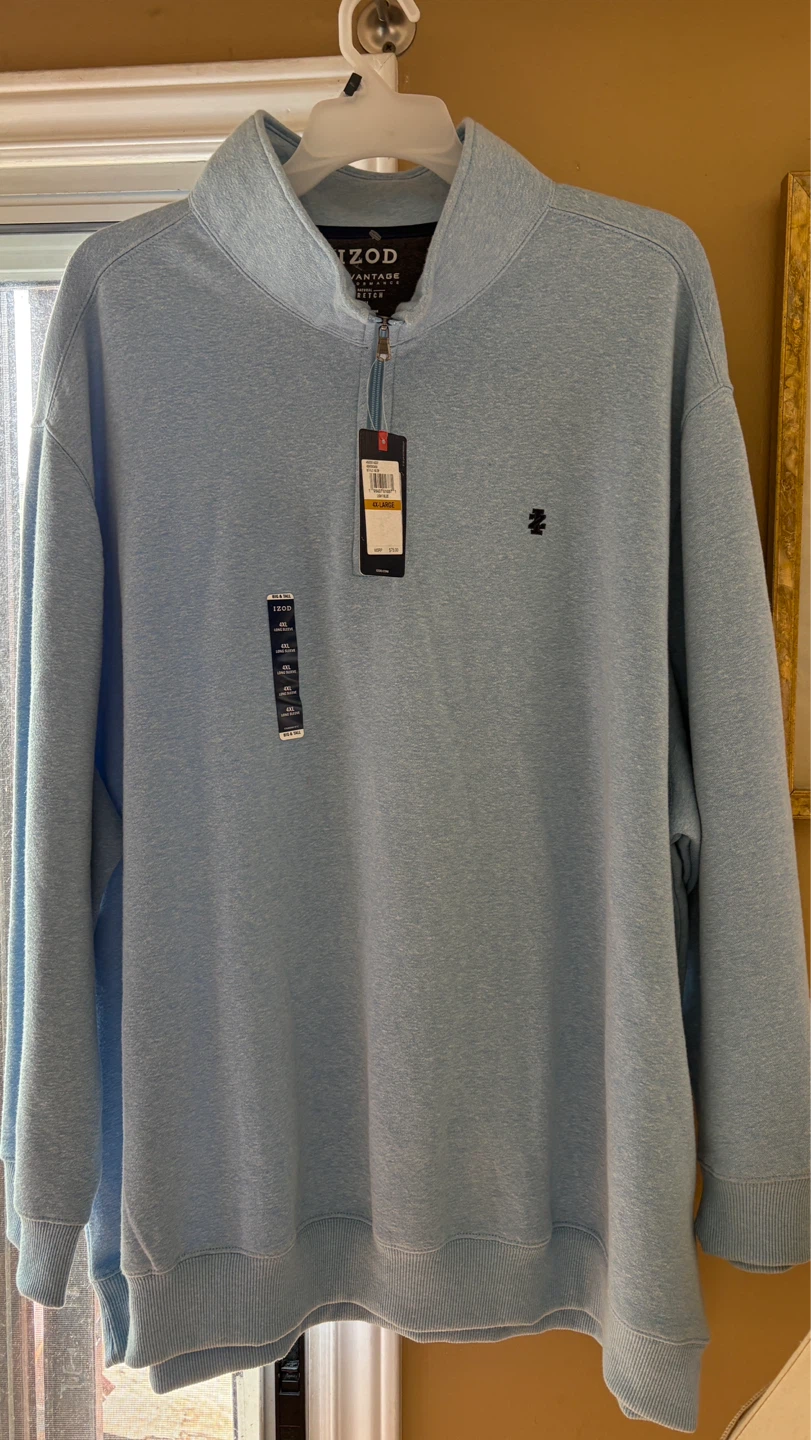 IZOD Advantage Performance Pullover 4XL Light Blue