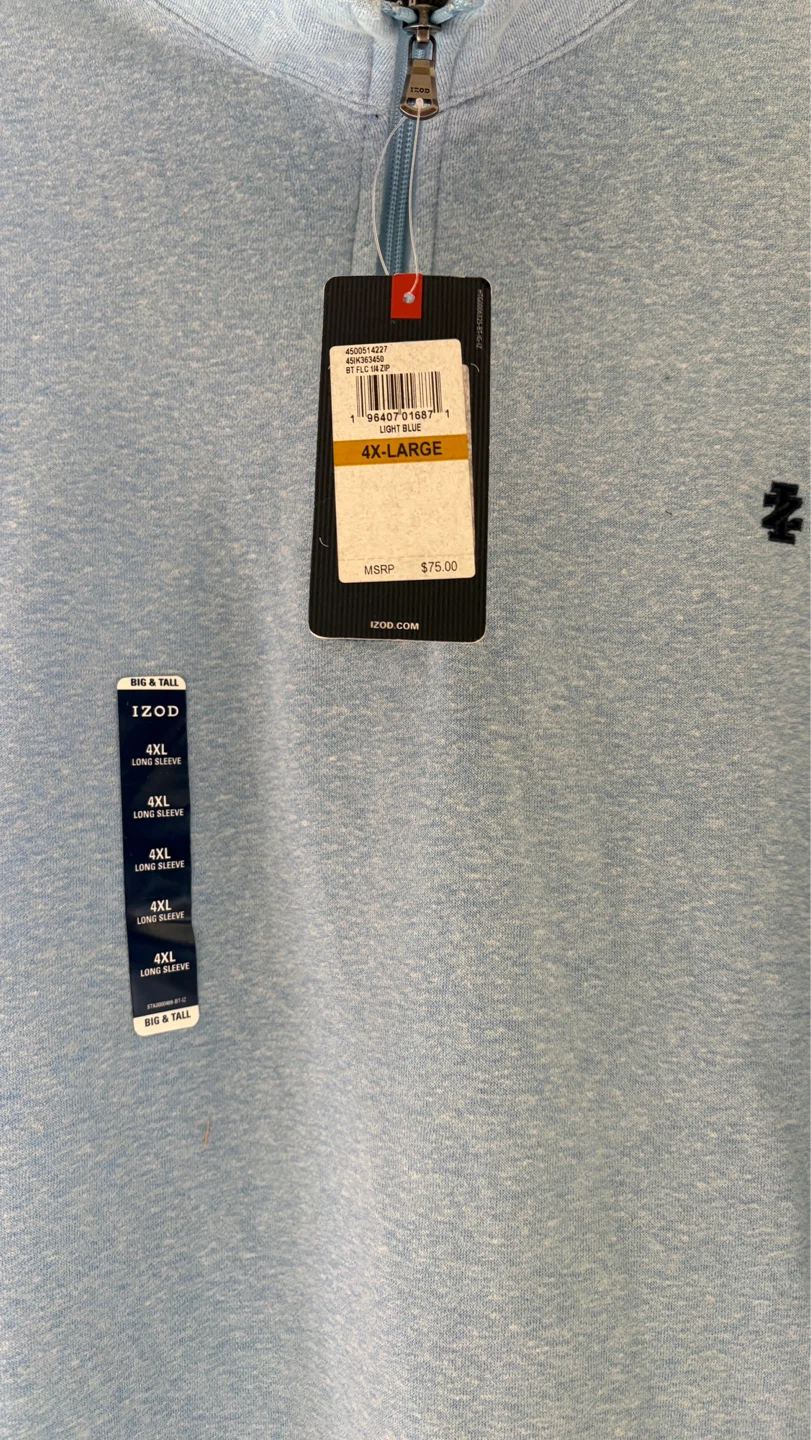 IZOD Advantage Performance Pullover 4XL Light Blue - photo 3