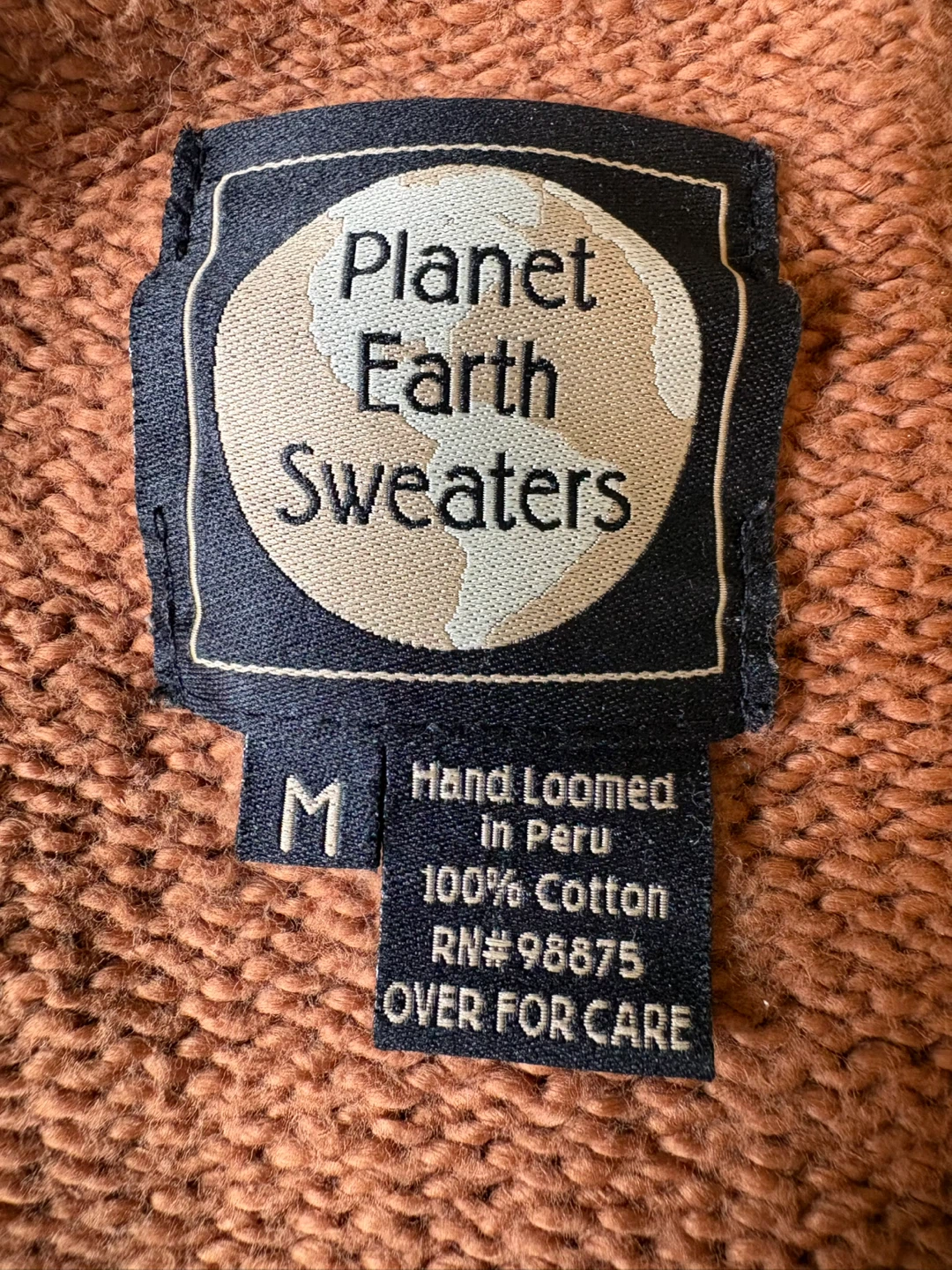 100% Cotton Planet Earth Sweaters Brown Crew Neck Sweater - photo 3
