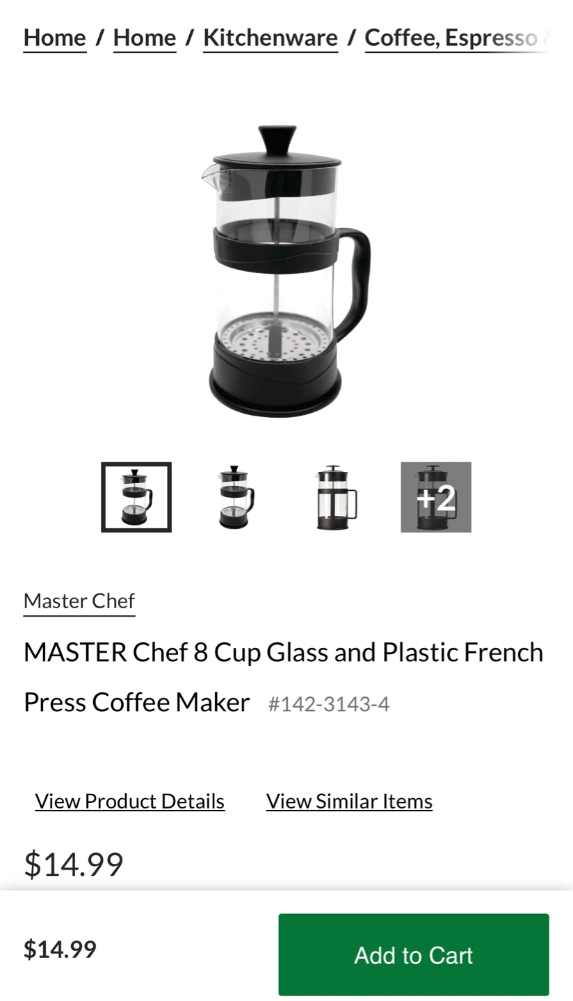 Unused Master Chef 8-Cup Coffee Press - photo 3