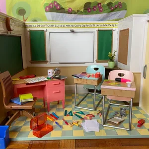 Dollhouse Classroom Playset with Accessories