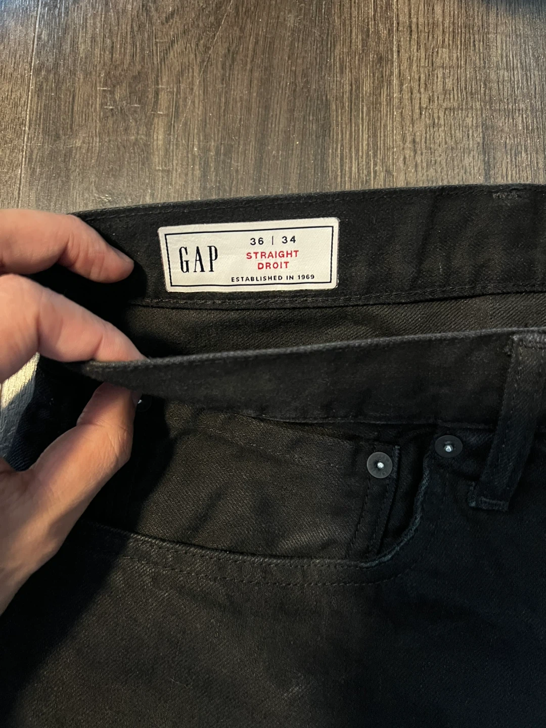 GAP Black Straight Fit Denim Shorts - photo 4