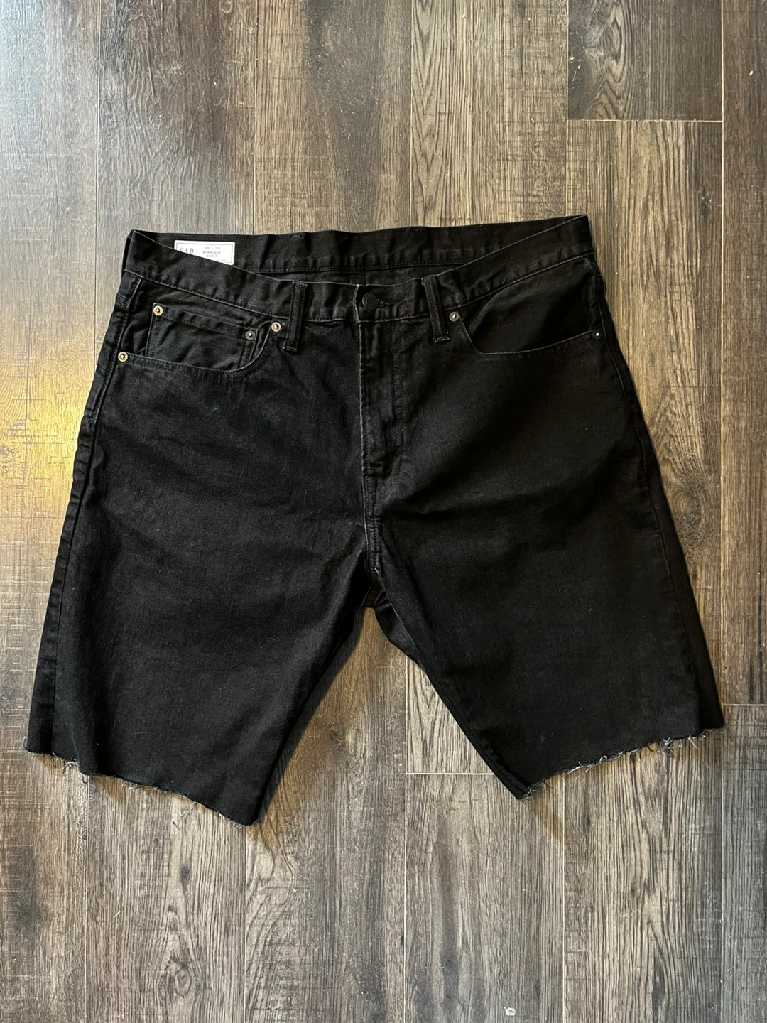 GAP Black Straight Fit Denim Shorts