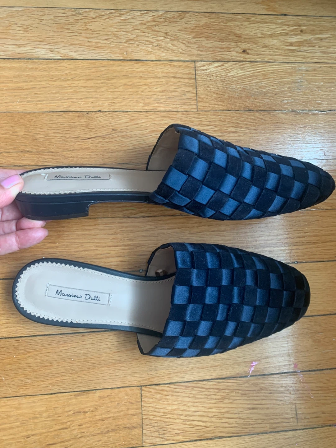 Massimo Dutti Mules - Blue Woven Size 38 - photo 2