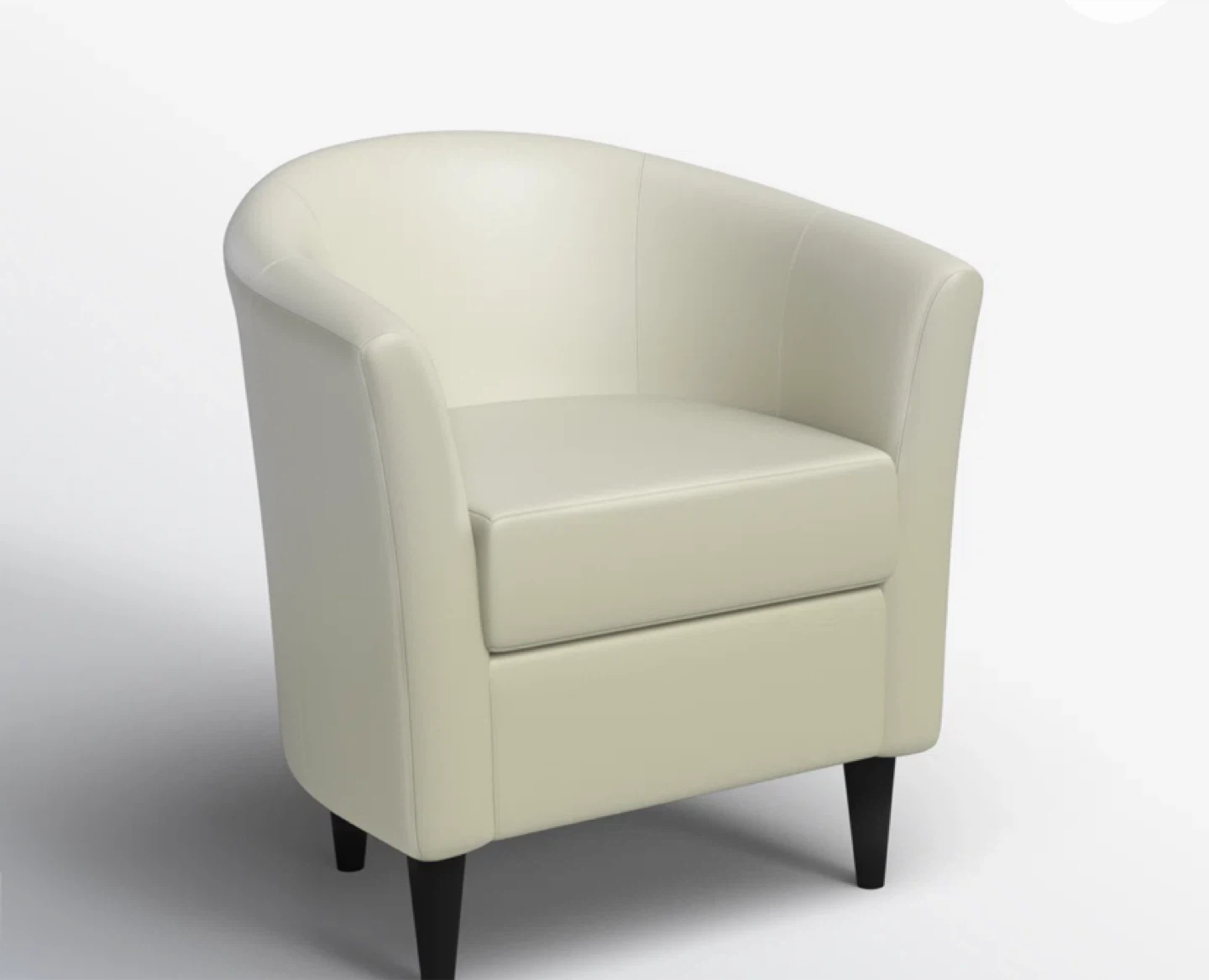 2 Cream Barrel Armchairs