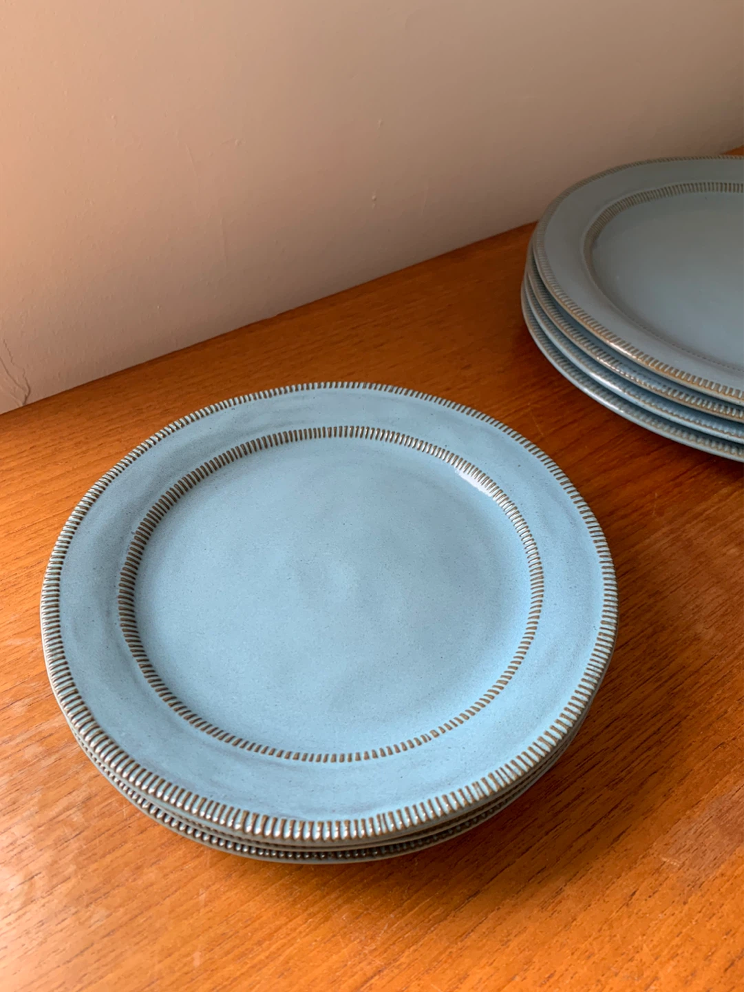 Blue Glazed Terra Cotta Dinnerware Set - photo 4