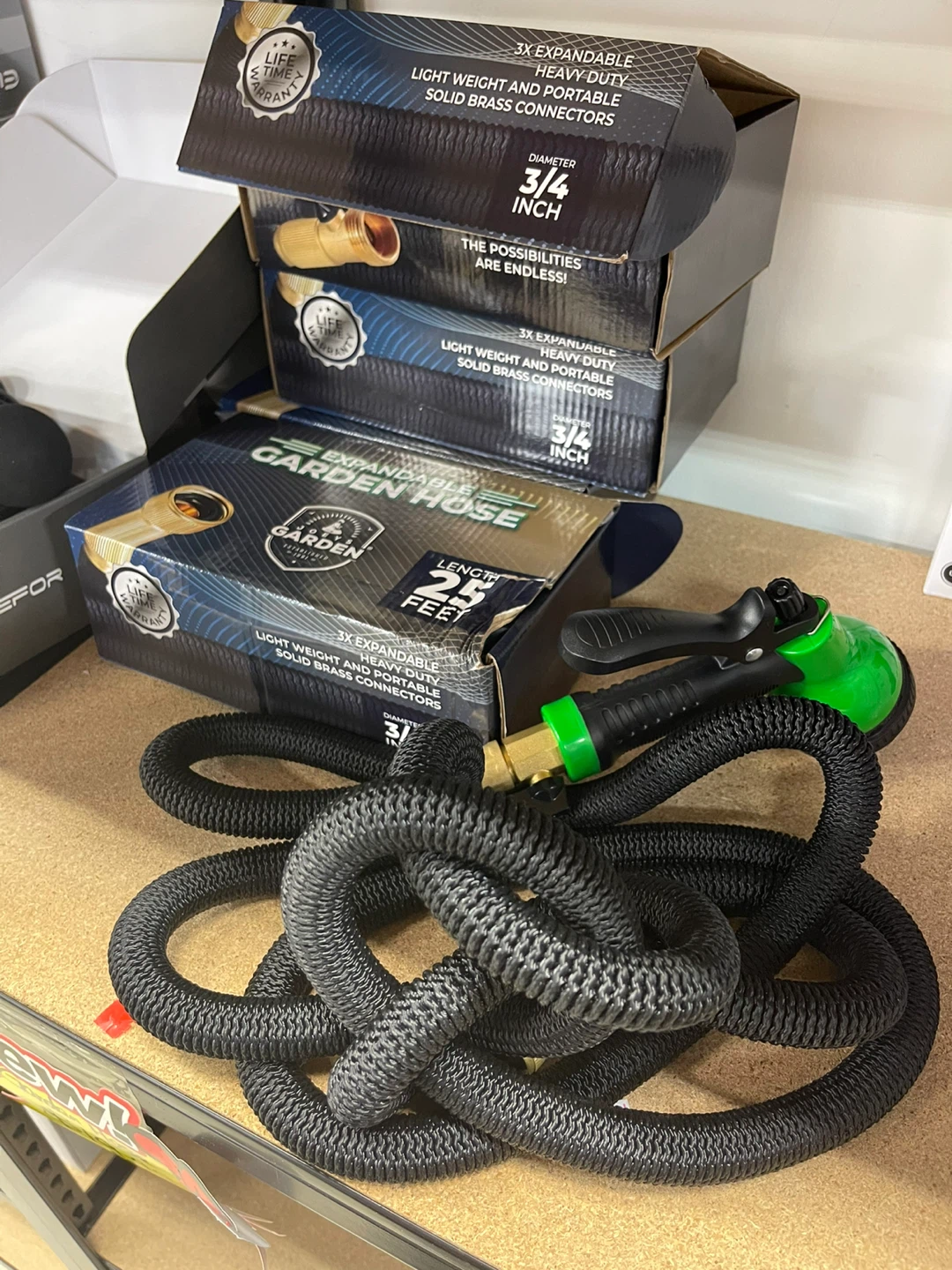 Expandable Garden Hose - 25 Feet, 3/4 Inch Diameter